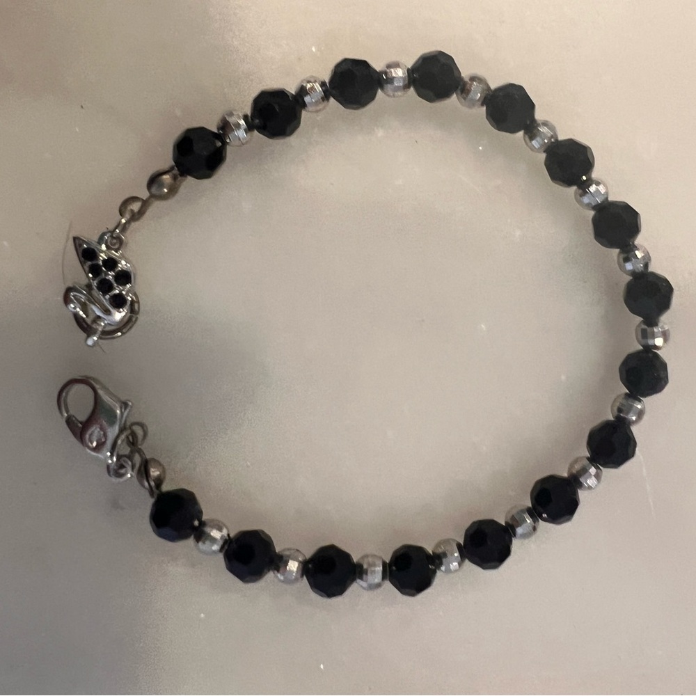 Swarovski Black and Silver Beaded Bracelet